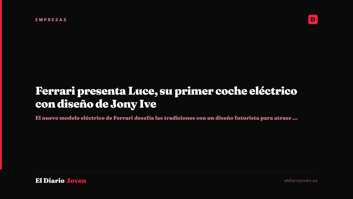 Ferrari presenta Luce, su primer coche eléctrico con diseño de Jony Ive