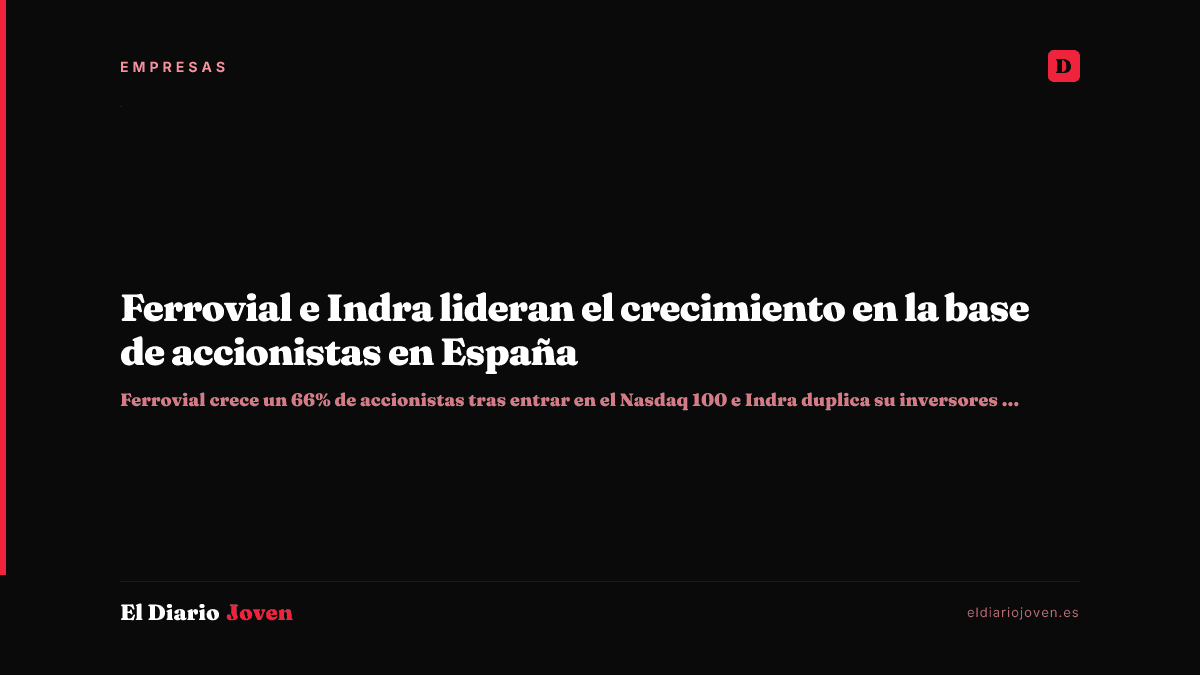 Ferrovial e Indra lideran el crecimiento en la base de accionistas en España