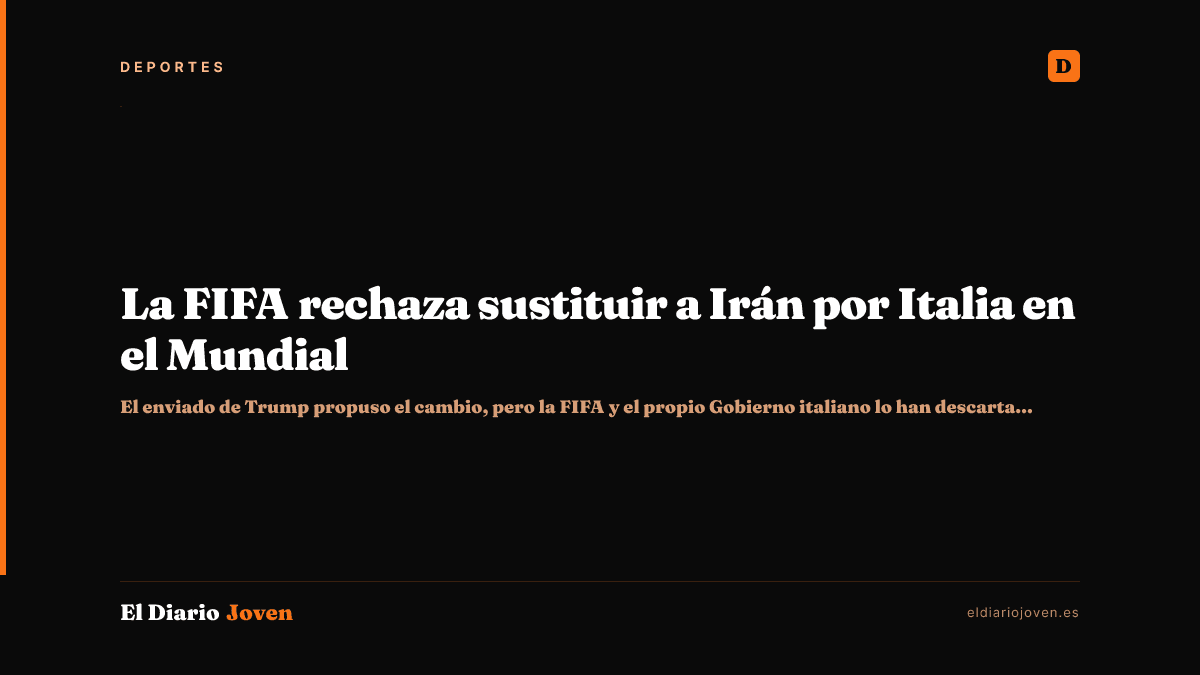 La FIFA rechaza sustituir a Irán por Italia en el Mundial