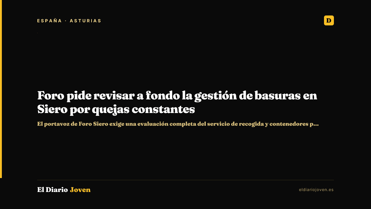 Foro pide revisar a fondo la gestión de basuras en Siero por quejas constantes