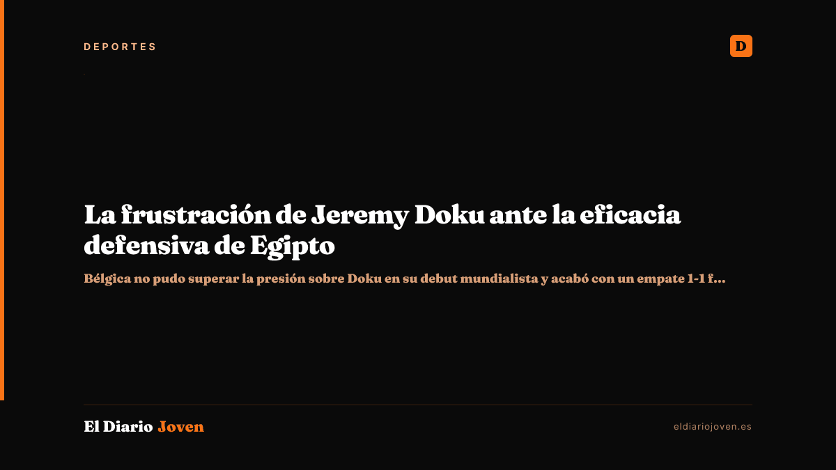 La frustración de Jeremy Doku ante la eficacia defensiva de Egipto