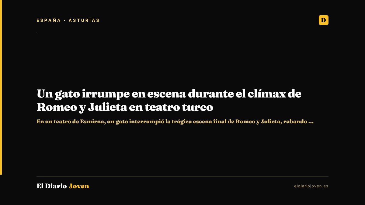 Un gato irrumpe en escena durante el clímax de Romeo y Julieta en teatro turco