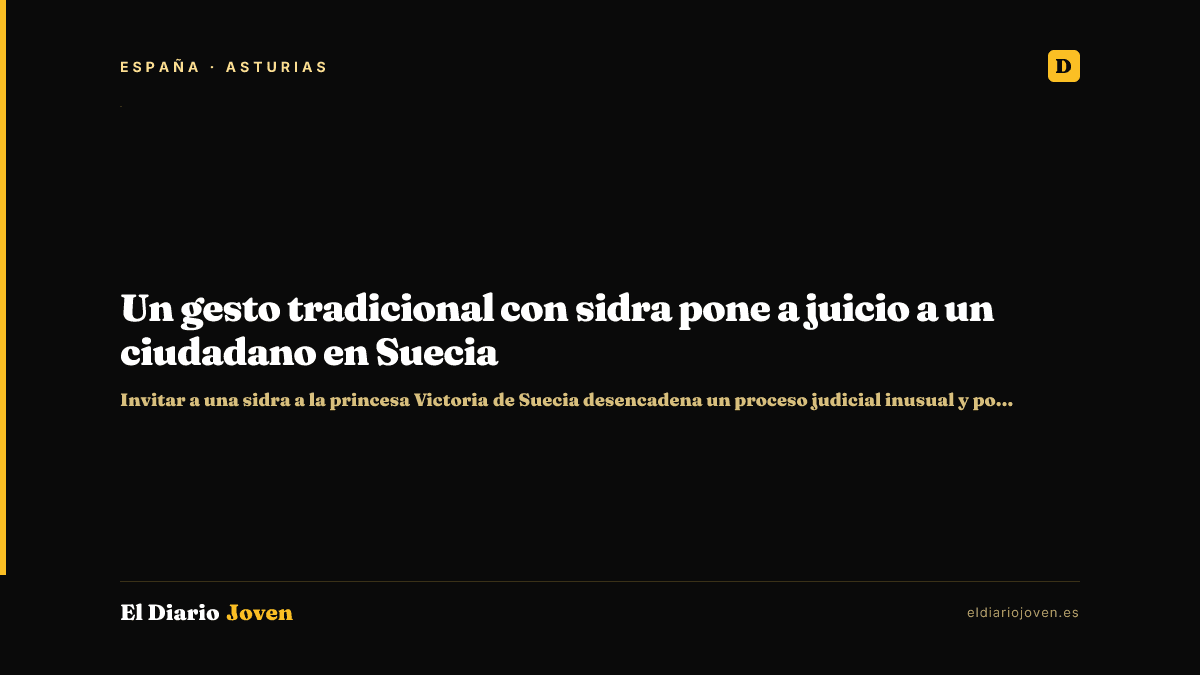 Un gesto tradicional con sidra pone a juicio a un ciudadano en Suecia