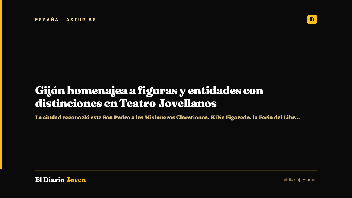 Gijón homenajea a figuras y entidades con distinciones en Teatro Jovellanos