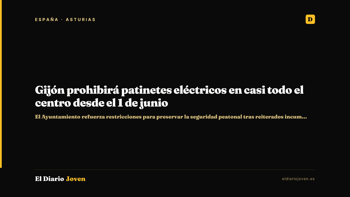 Gijón prohibirá patinetes eléctricos en casi todo el centro desde el 1 de junio