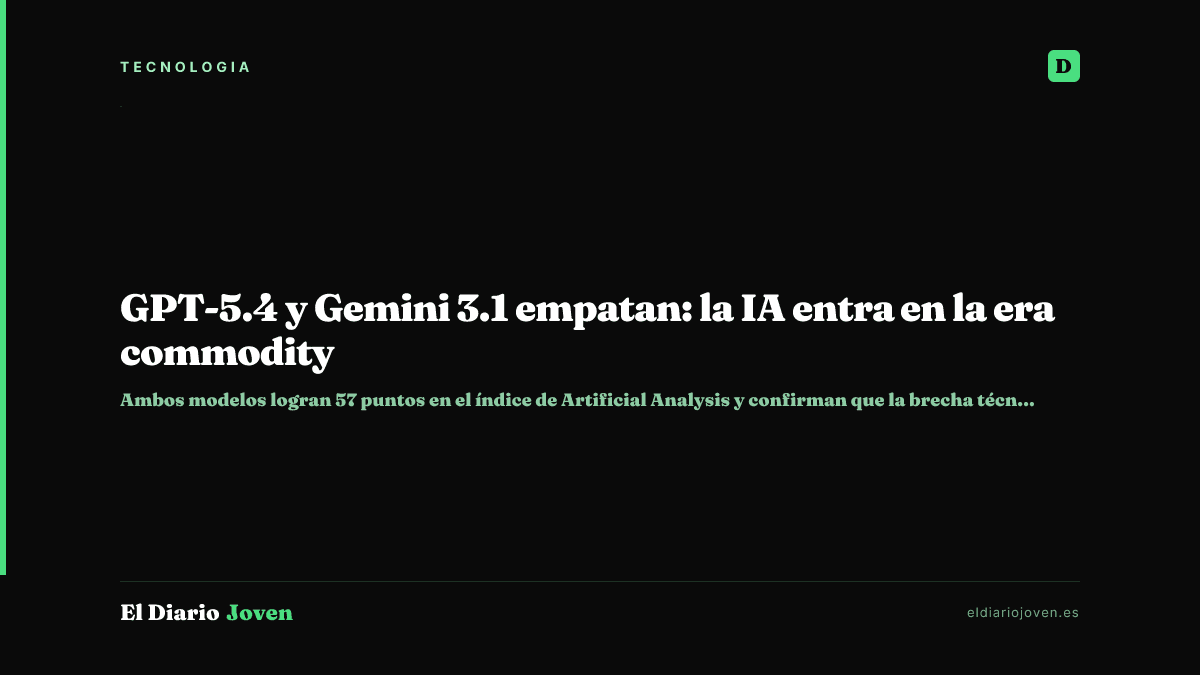 GPT-5.4 y Gemini 3.1 empatan: la IA entra en la era commodity