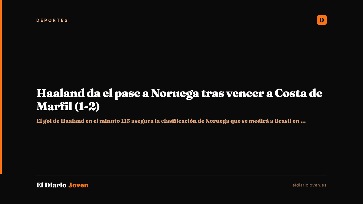 Haaland da el pase a Noruega tras vencer a Costa de Marfil (1-2)