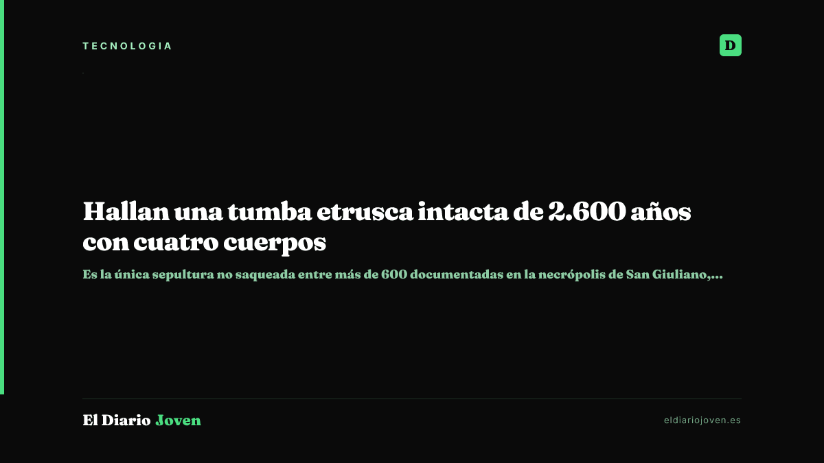 Hallan una tumba etrusca intacta de 2.600 años con cuatro cuerpos
