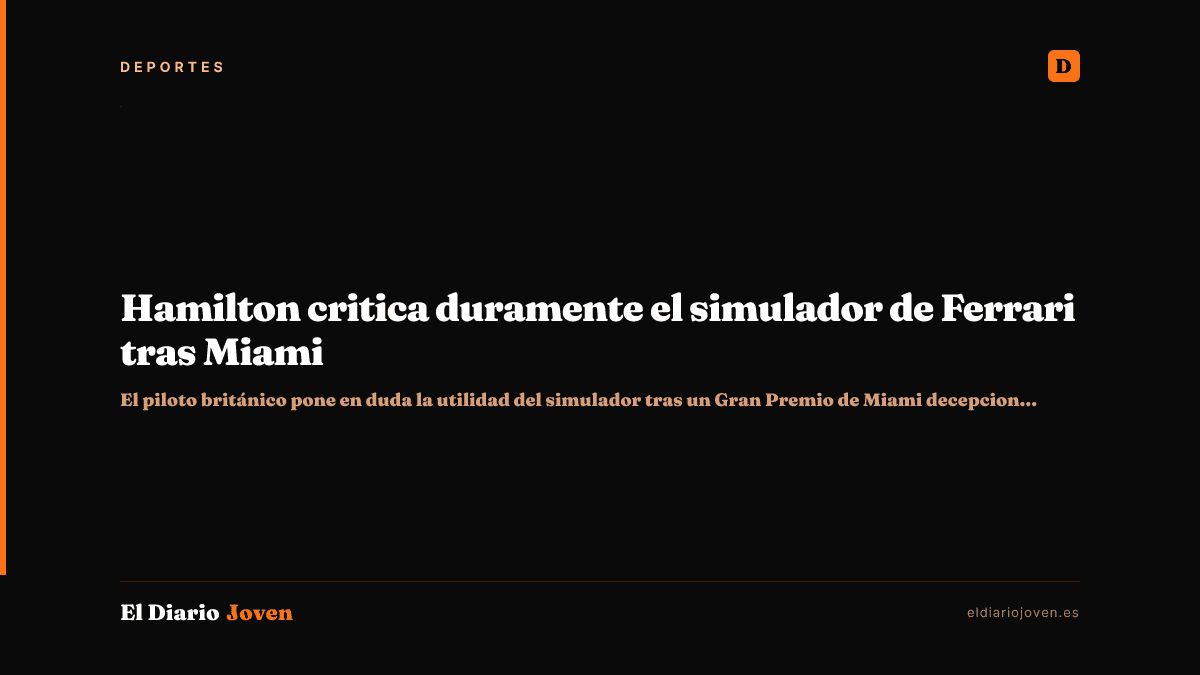 Hamilton critica duramente el simulador de Ferrari tras Miami