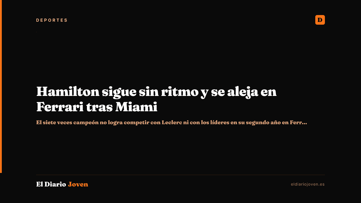 Hamilton sigue sin ritmo y se aleja en Ferrari tras Miami