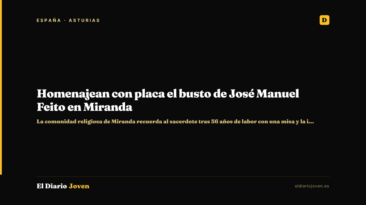 Homenajean con placa el busto de José Manuel Feito en Miranda