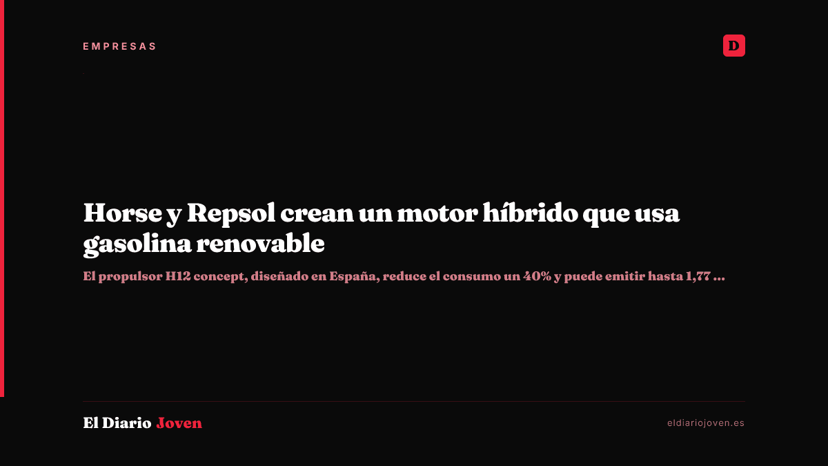 Horse y Repsol crean un motor híbrido que usa gasolina renovable