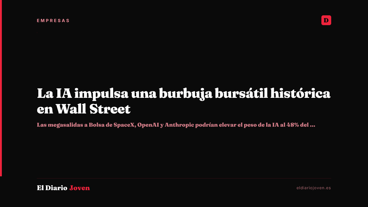 La IA impulsa una burbuja bursátil histórica en Wall Street