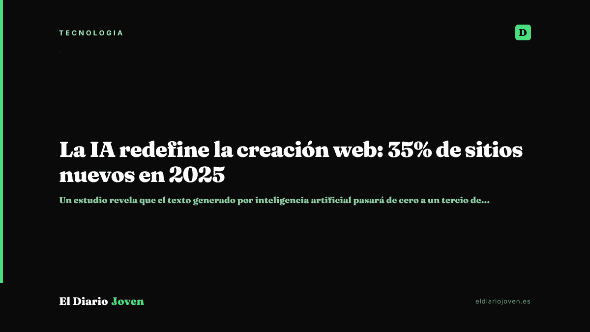 La IA redefine la creación web: 35% de sitios nuevos en 2025