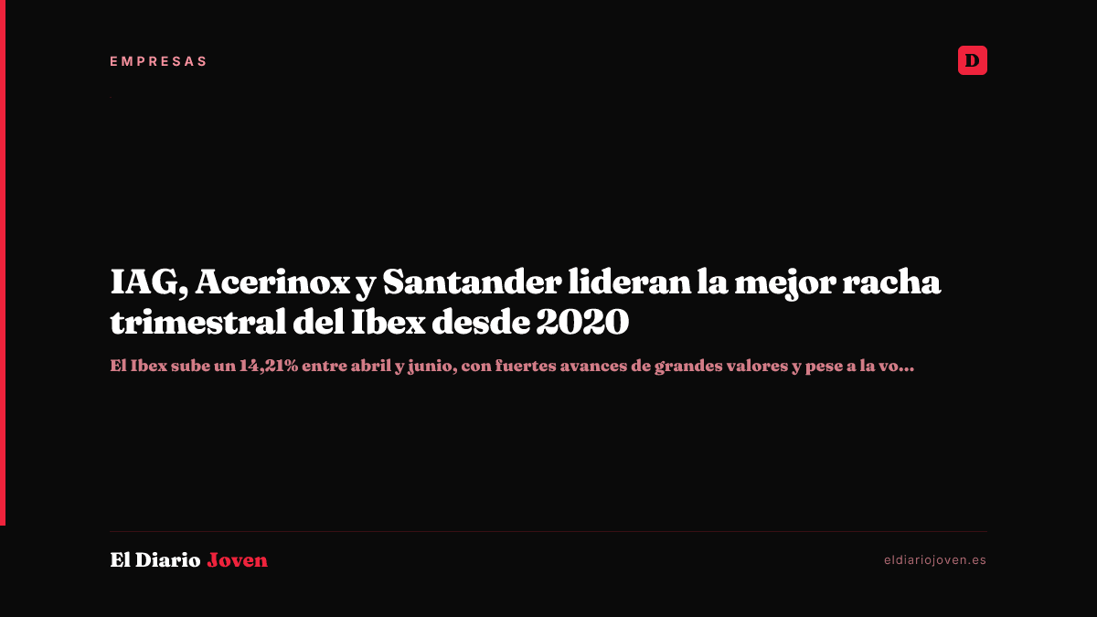 IAG, Acerinox y Santander lideran la mejor racha trimestral del Ibex desde 2020
