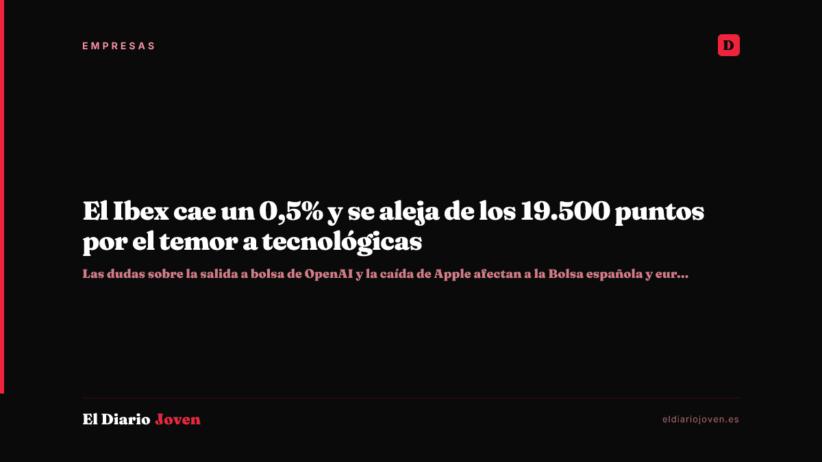El Ibex cae un 0,5% y se aleja de los 19.500 puntos por el temor a tecnológicas