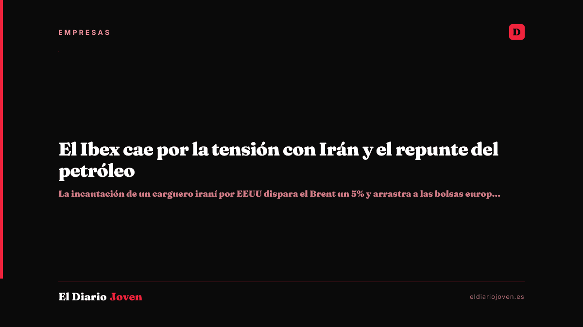 El Ibex cae por la tensión con Irán y el repunte del petróleo