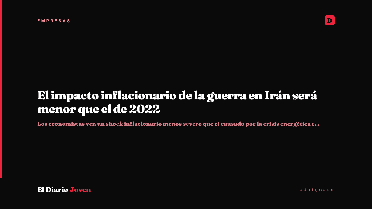El impacto inflacionario de la guerra en Irán será menor que el de 2022
