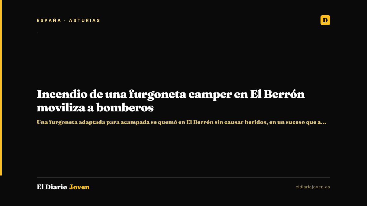 Incendio de una furgoneta camper en El Berrón moviliza a bomberos
