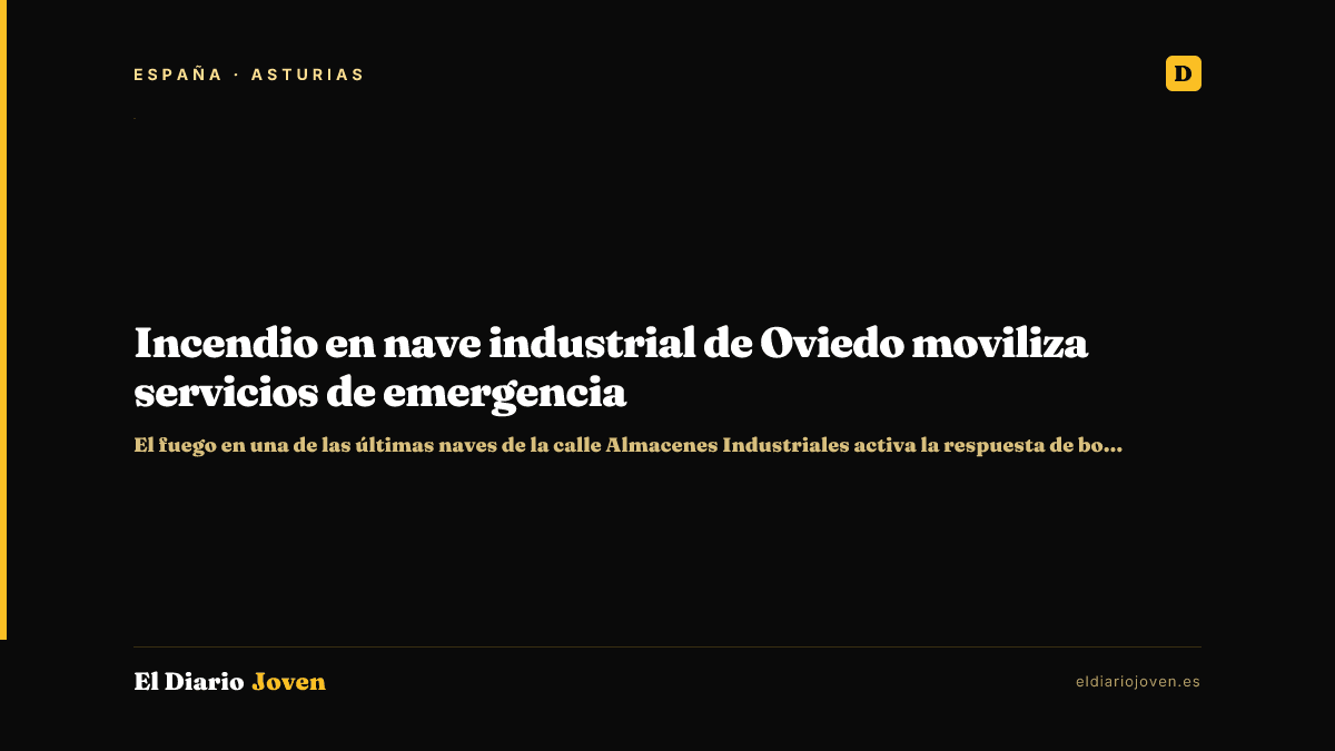 Incendio en nave industrial de Oviedo moviliza servicios de emergencia