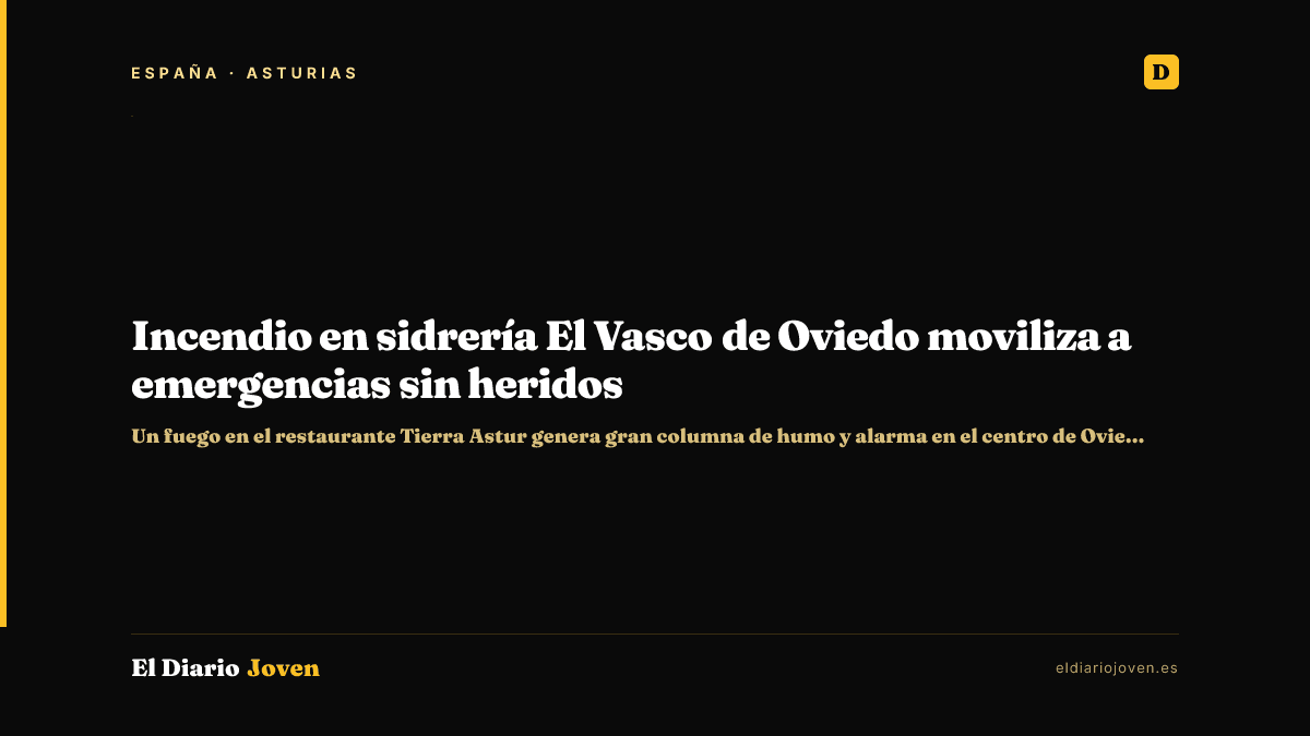 Incendio en sidrería El Vasco de Oviedo moviliza a emergencias sin heridos
