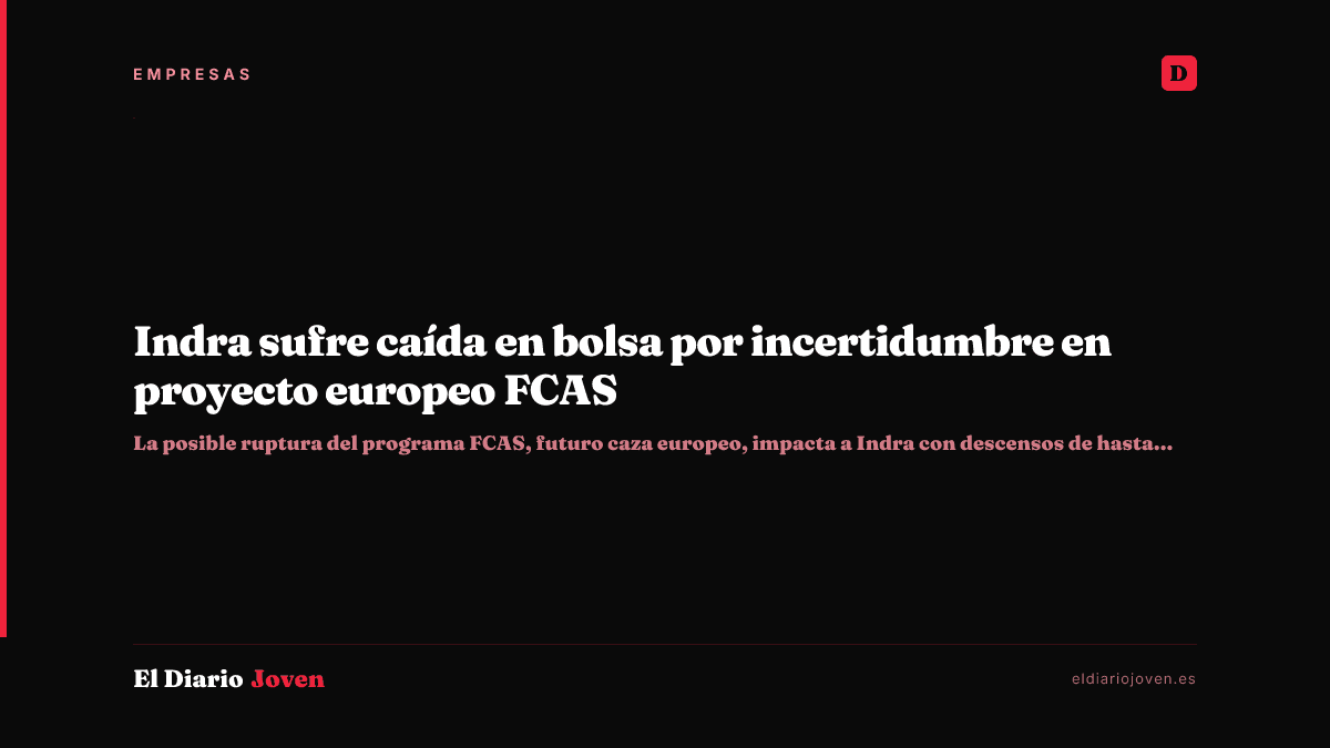 Indra sufre caída en bolsa por incertidumbre en proyecto europeo FCAS