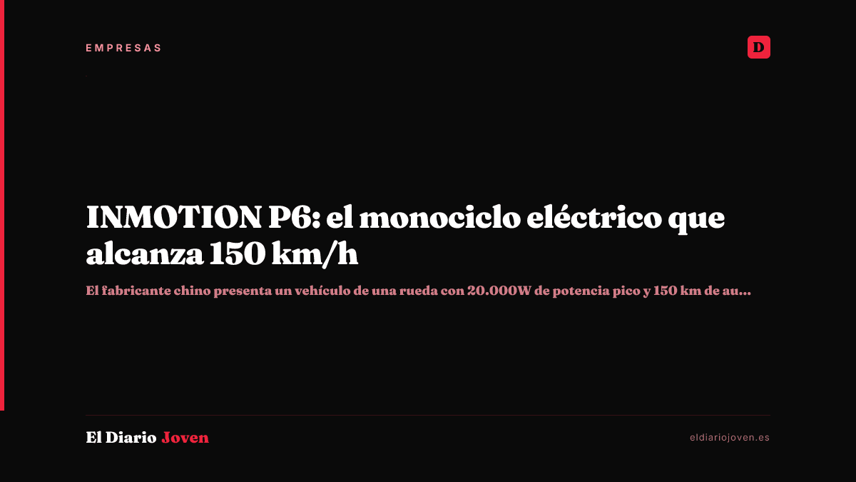 INMOTION P6: el monociclo eléctrico que alcanza 150 km/h