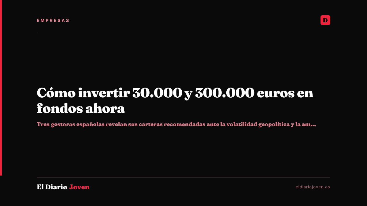 Cómo invertir 30.000 y 300.000 euros en fondos ahora