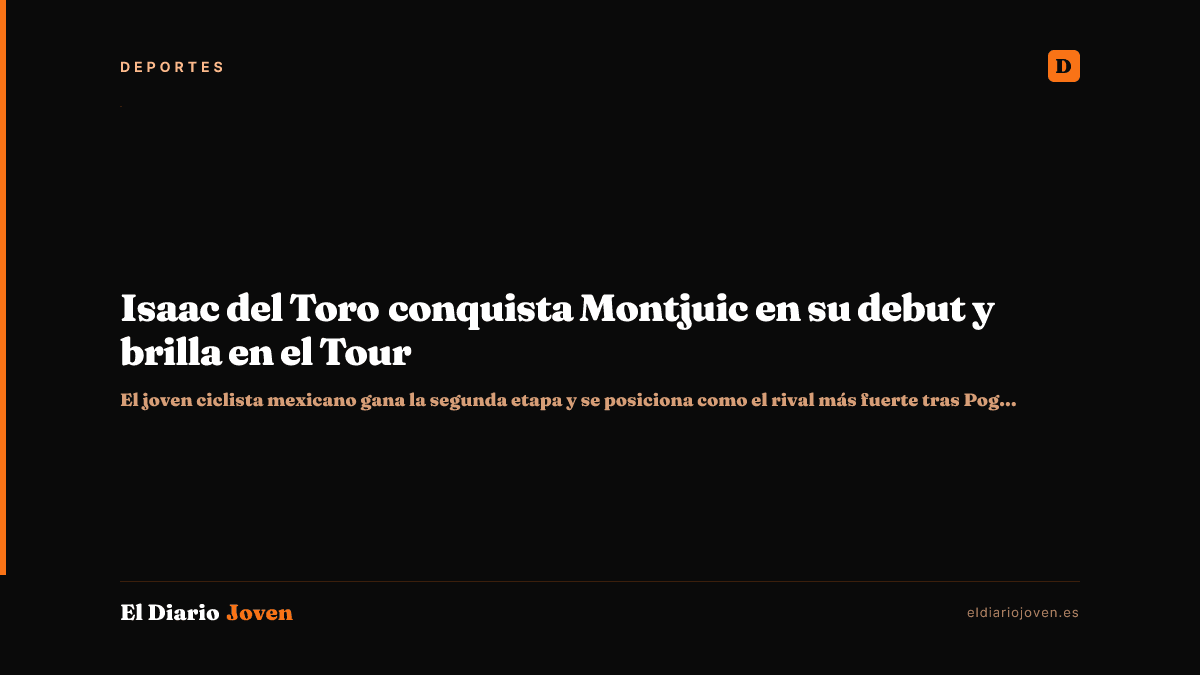 Isaac del Toro conquista Montjuic en su debut y brilla en el Tour