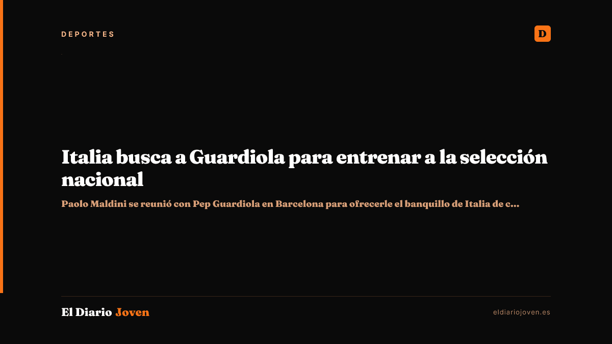Italia busca a Guardiola para entrenar a la selección nacional