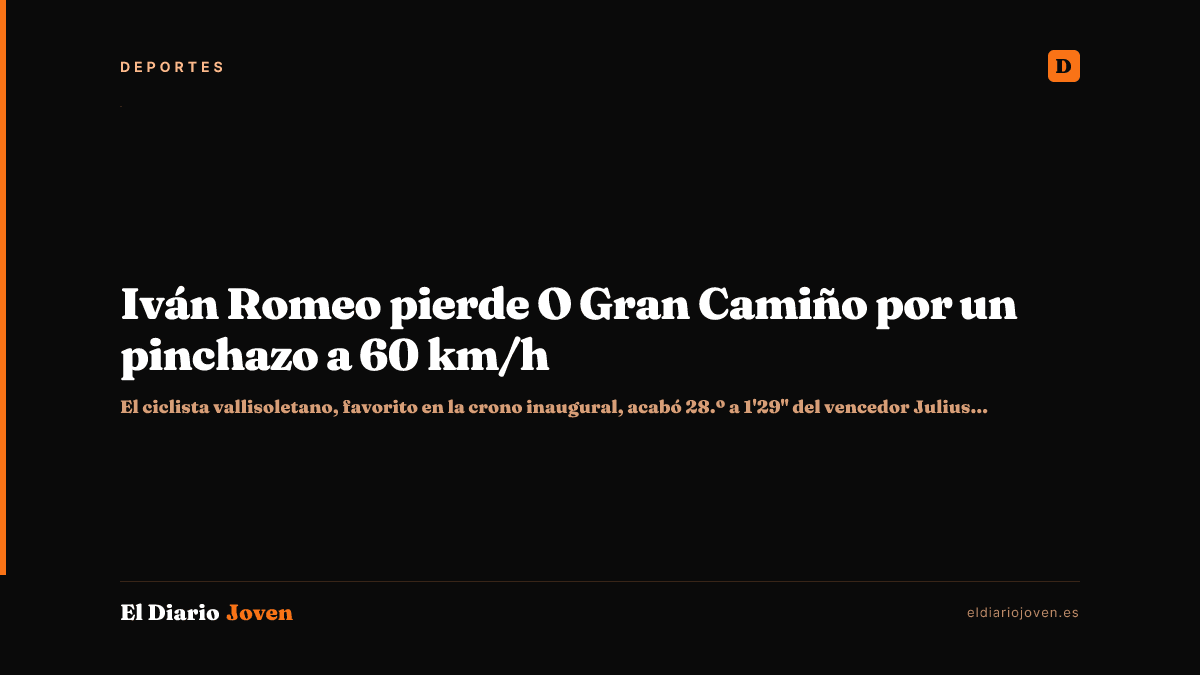 Iván Romeo pierde O Gran Camiño por un pinchazo a 60 km/h