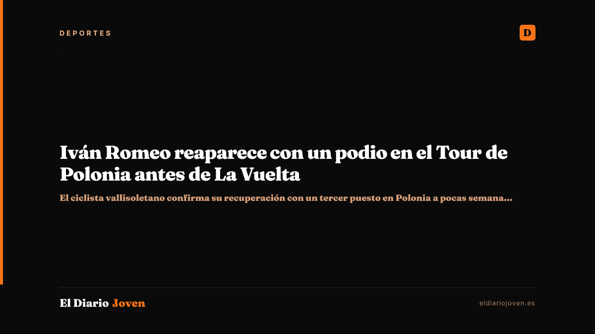 Iván Romeo reaparece con un podio en el Tour de Polonia antes de La Vuelta