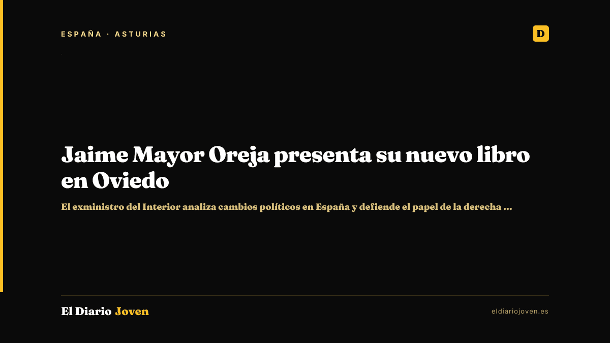 Jaime Mayor Oreja presenta su nuevo libro en Oviedo