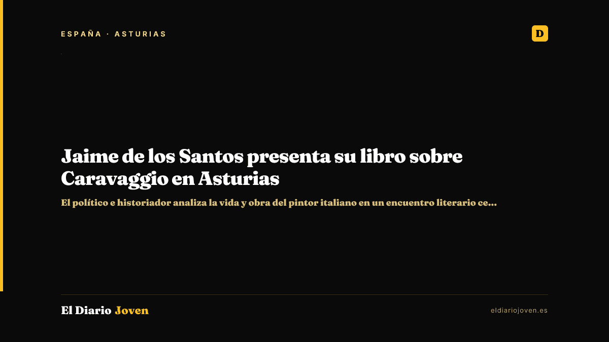 Jaime de los Santos presenta su libro sobre Caravaggio en Asturias