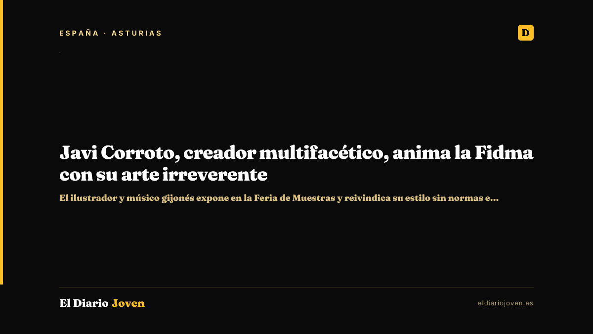 Javi Corroto, creador multifacético, anima la Fidma con su arte irreverente