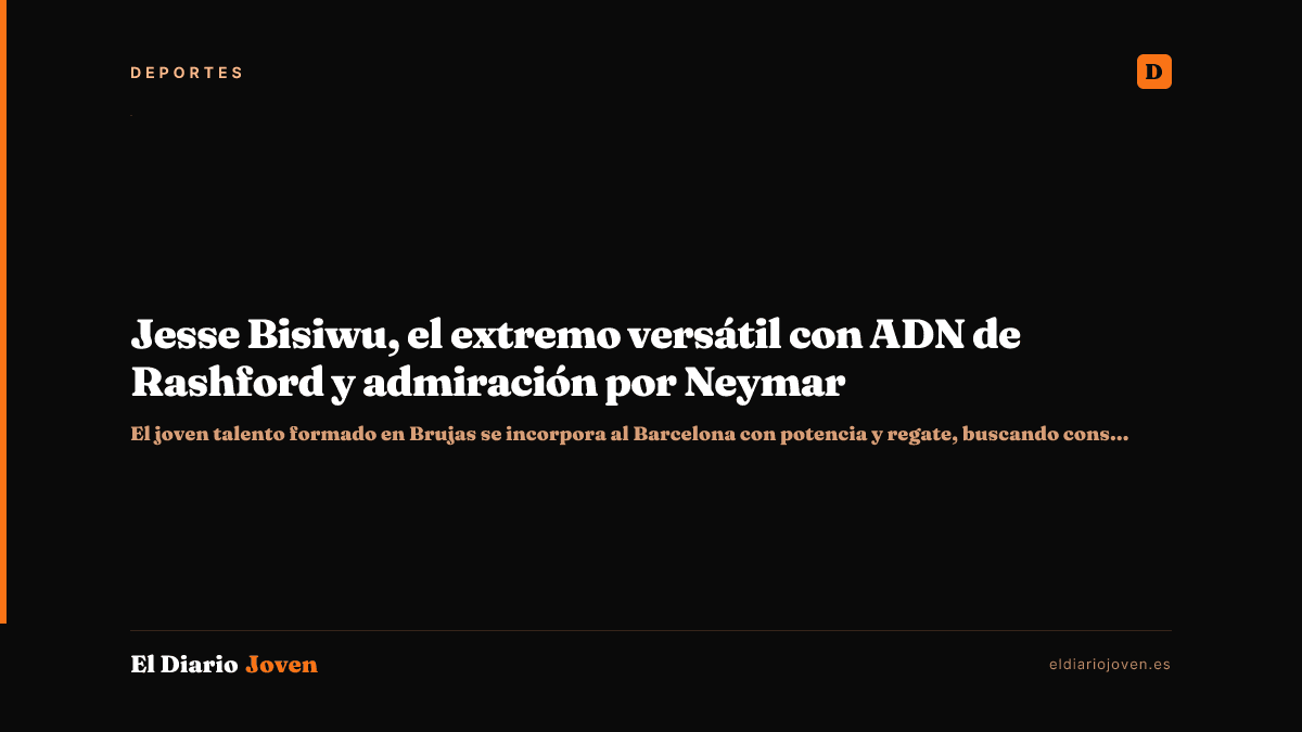 Jesse Bisiwu, el extremo versátil con ADN de Rashford y admiración por Neymar