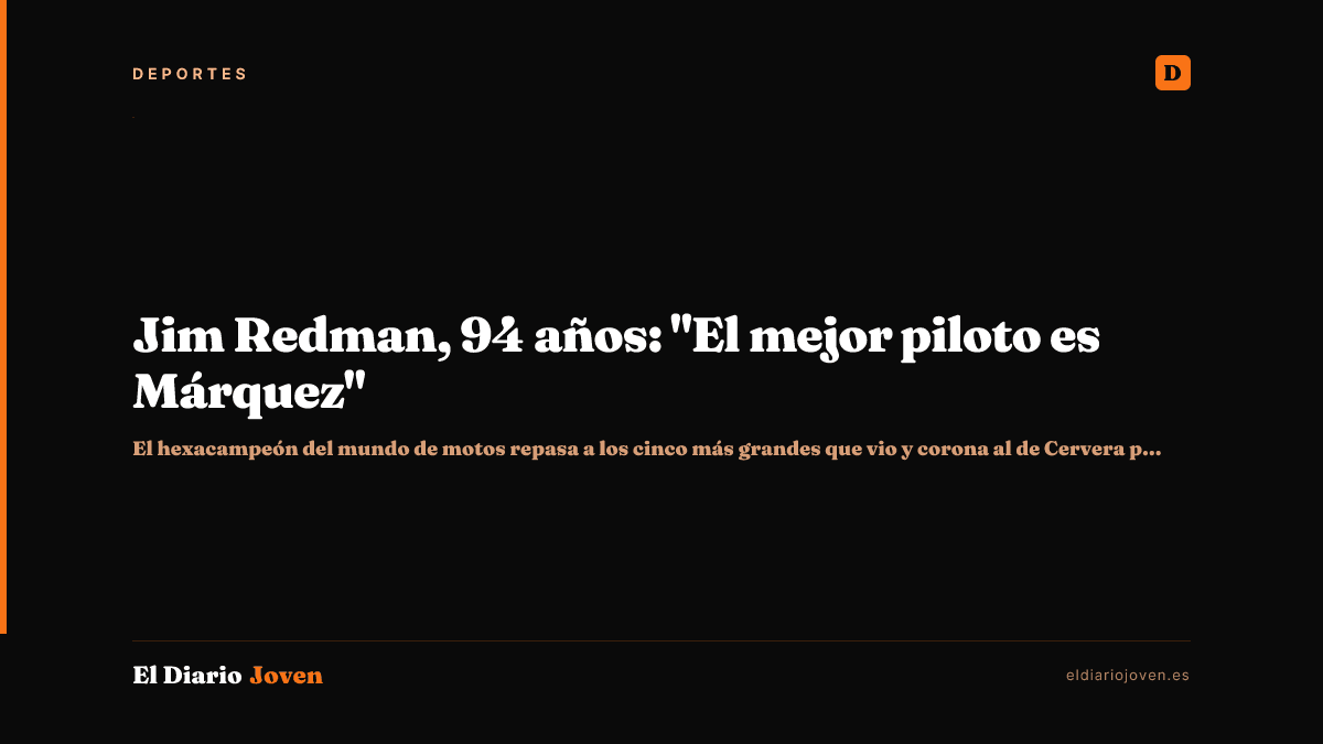 Jim Redman, 94 años: "El mejor piloto es Márquez"