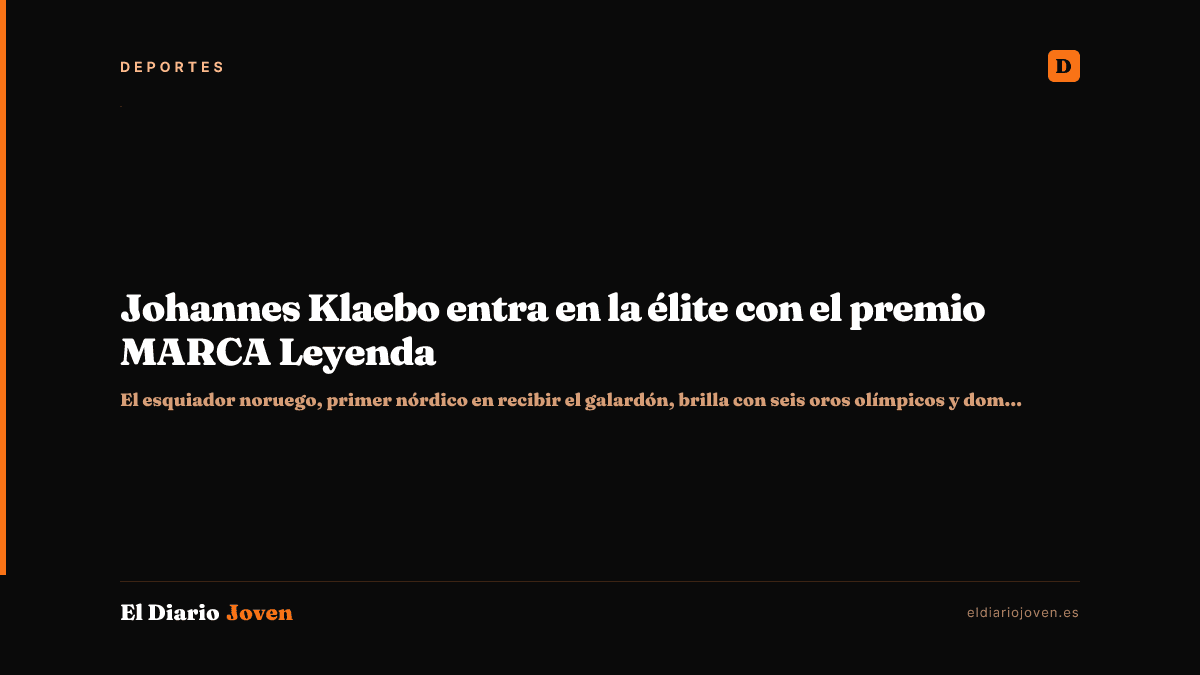 Johannes Klaebo entra en la élite con el premio MARCA Leyenda