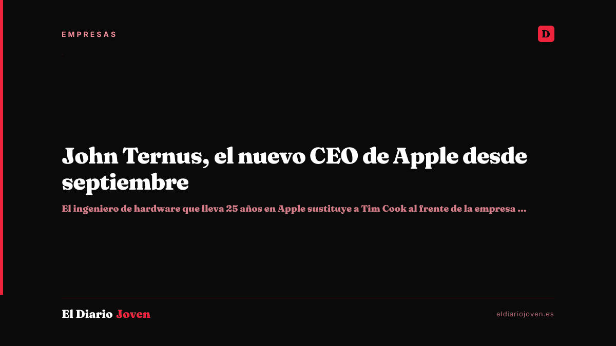 John Ternus, el nuevo CEO de Apple desde septiembre