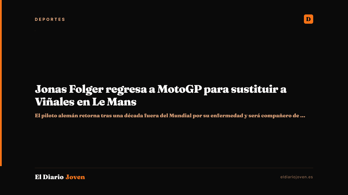 Jonas Folger regresa a MotoGP para sustituir a Viñales en Le Mans