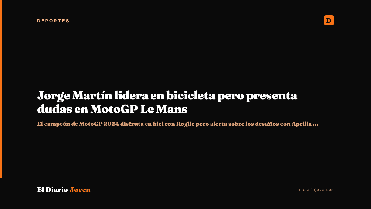 Jorge Martín lidera en bicicleta pero presenta dudas en MotoGP Le Mans