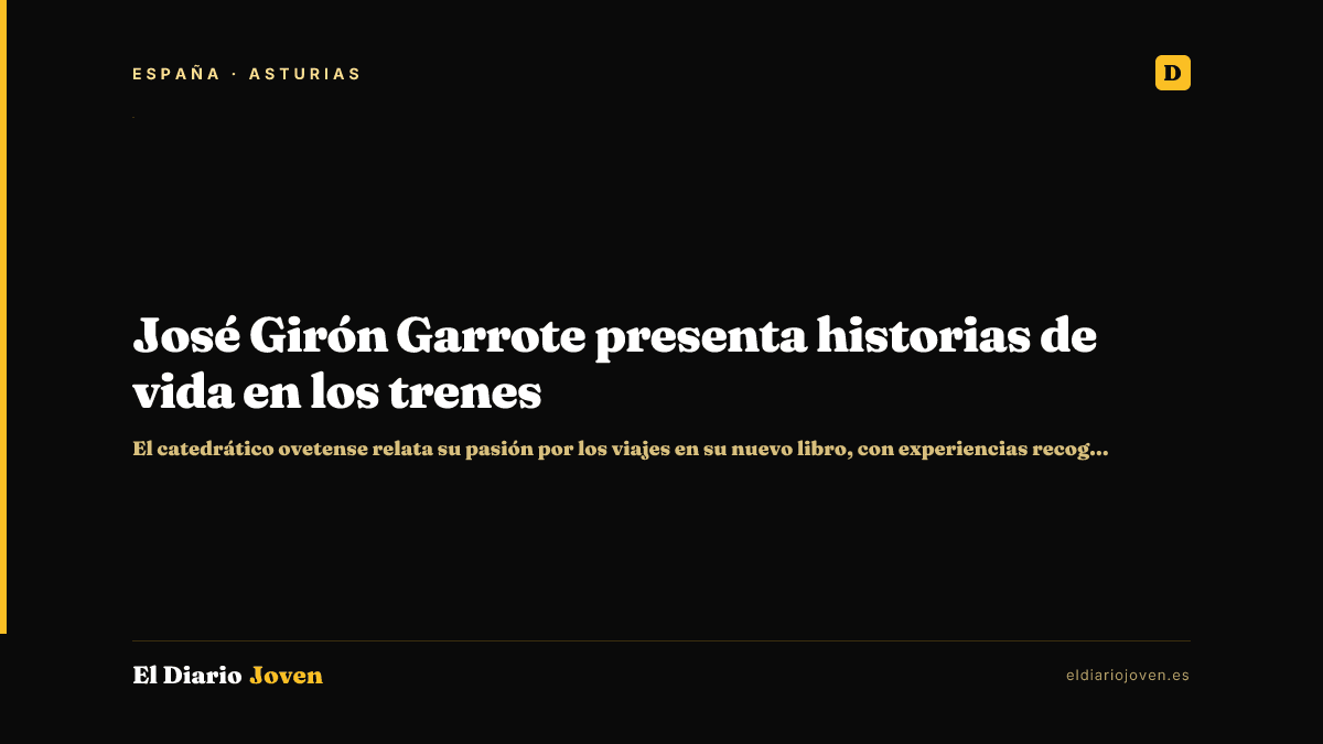 José Girón Garrote presenta historias de vida en los trenes