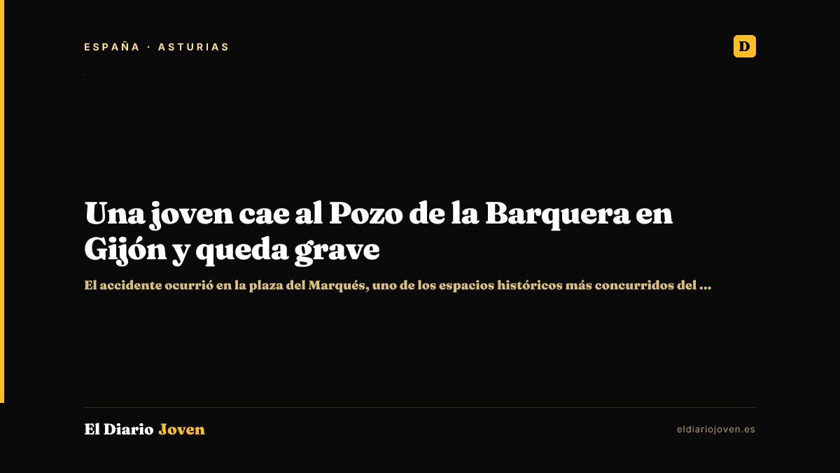Una joven cae al Pozo de la Barquera en Gijón y queda grave