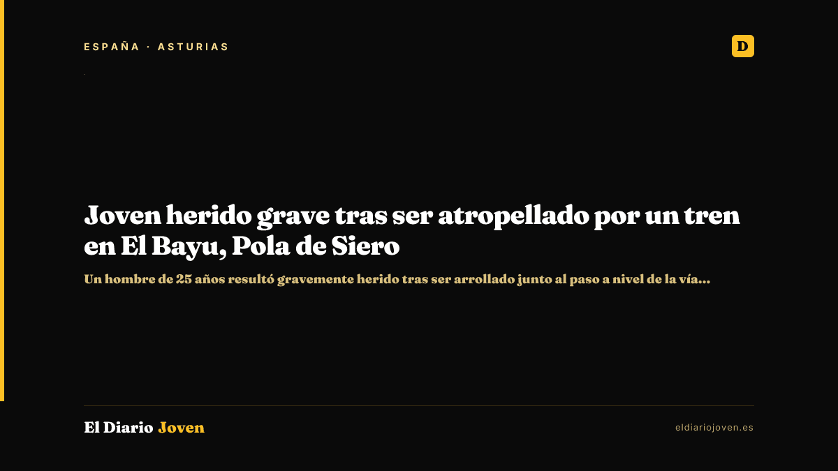 Joven herido grave tras ser atropellado por un tren en El Bayu, Pola de Siero