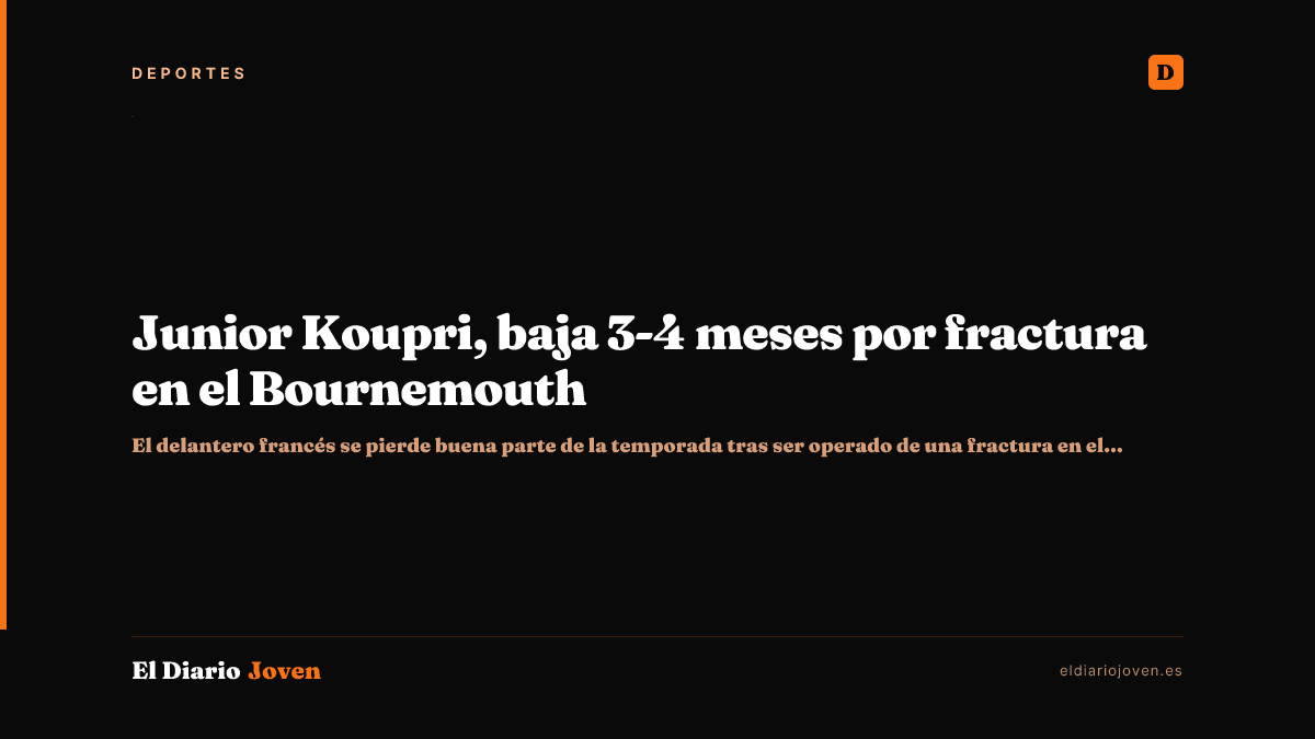 Junior Koupri, baja 3-4 meses por fractura en el Bournemouth