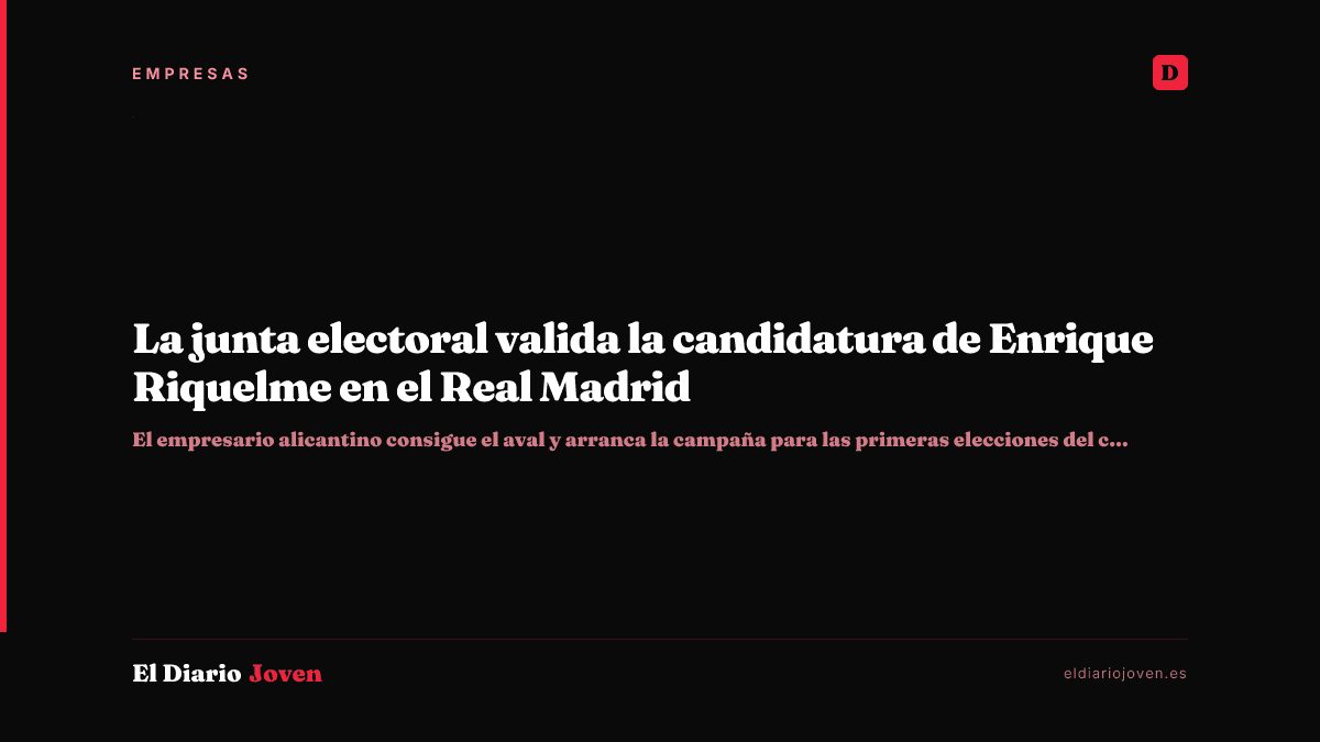La junta electoral valida la candidatura de Enrique Riquelme en el Real Madrid