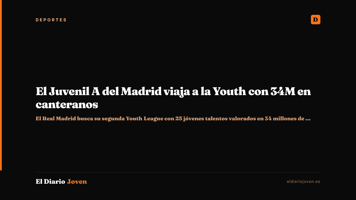 El Juvenil A del Madrid viaja a la Youth con 34M en canteranos