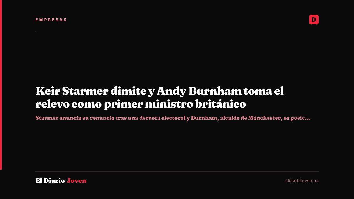 Keir Starmer dimite y Andy Burnham toma el relevo como primer ministro británico