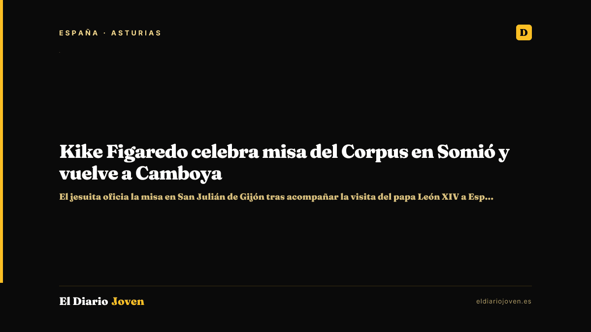 Kike Figaredo celebra misa del Corpus en Somió y vuelve a Camboya