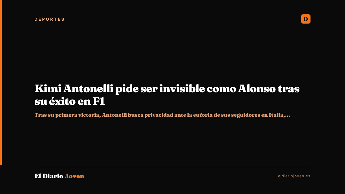 Kimi Antonelli pide ser invisible como Alonso tras su éxito en F1